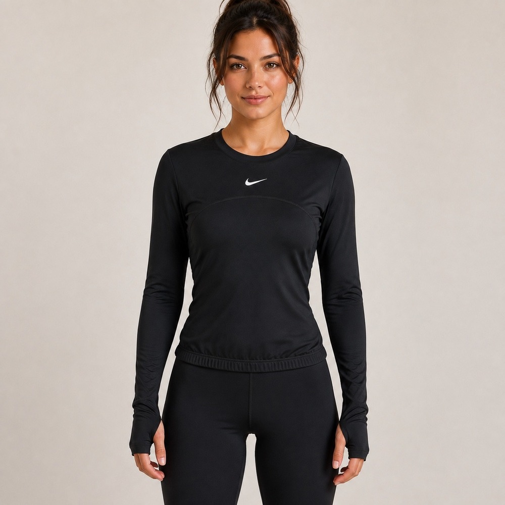 Nike Running Dri-FIT Long Sleeve Black Thumbhole Workout Top XS Workout Gym